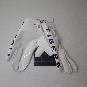 New LSU TIGERS Louisiana Nike Vapor Jet Football Gloves Mens‎ XXL Team Issued